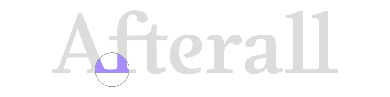 The `A`'s foot meets the `f`'s serif here. Afterall Serif doesn't produce this; it was added to the logo.
